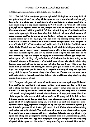 70 Đoạn văn nghị luận xã hội 200 chữ